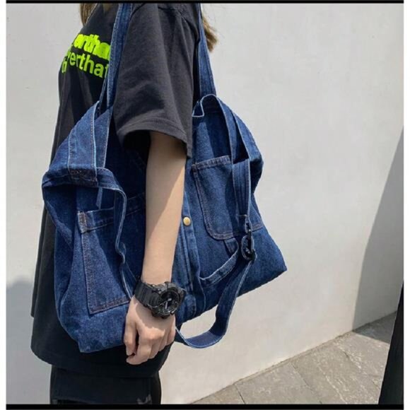 Denim Shoulder Bag, - Picture 3 of 7